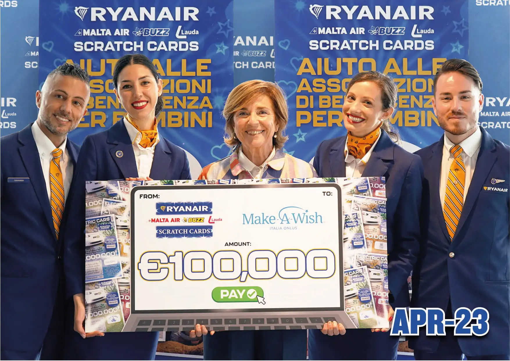 Make a Wish – Italy donation of 100k 4/2023