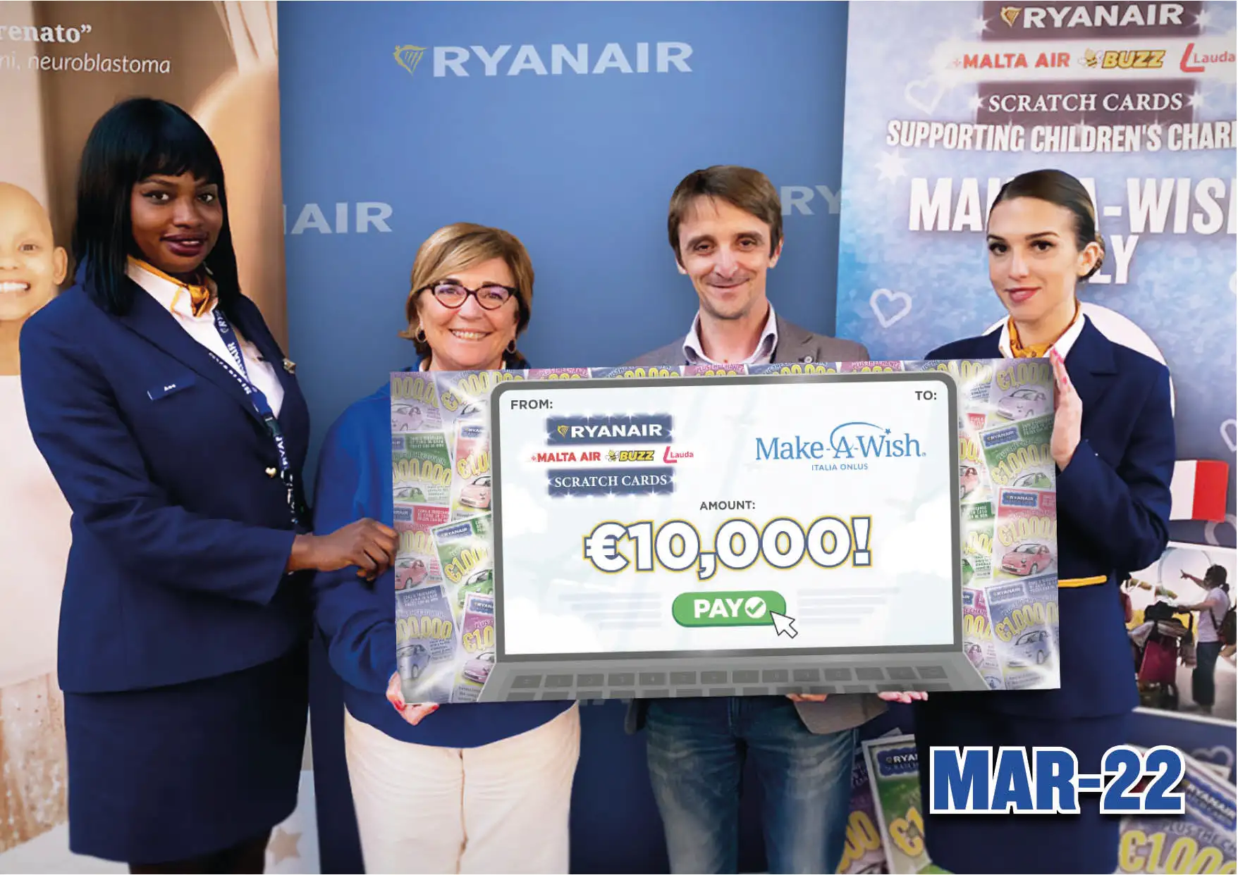 Make a Wish – Italy donation of 10k 3/2022